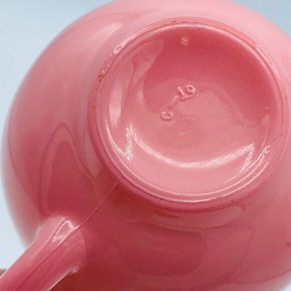 Vintage Hazel Atlas Ruffled Saucer Pink Ripple Crinoline Cup 1950s Milk Glass - Picture 7 of 12